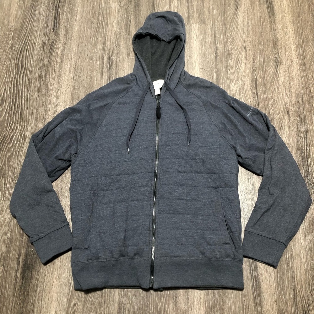 Field & Stream Reversible Padded Hybrid Zip Hoodie - Indigo HTHR - Large